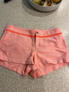 Lilly Pulitzer Pink and Coral Fringe-Trim Shorts